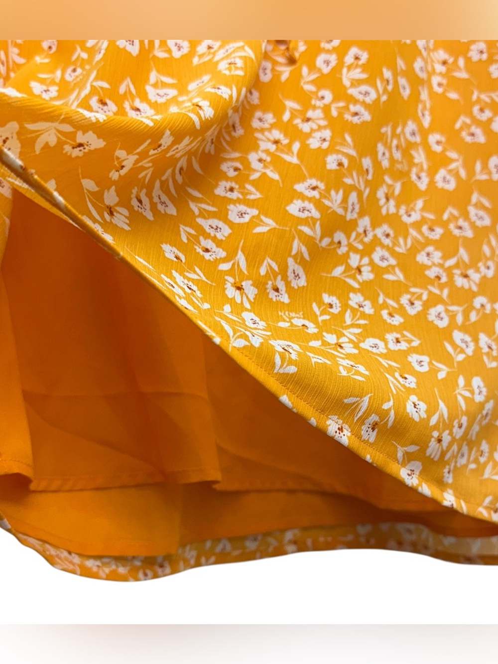 J. Crew Vibrant Orange Blouse White Floral Design Chiffon Top Shirt Women’s S - Picture 4 of 8